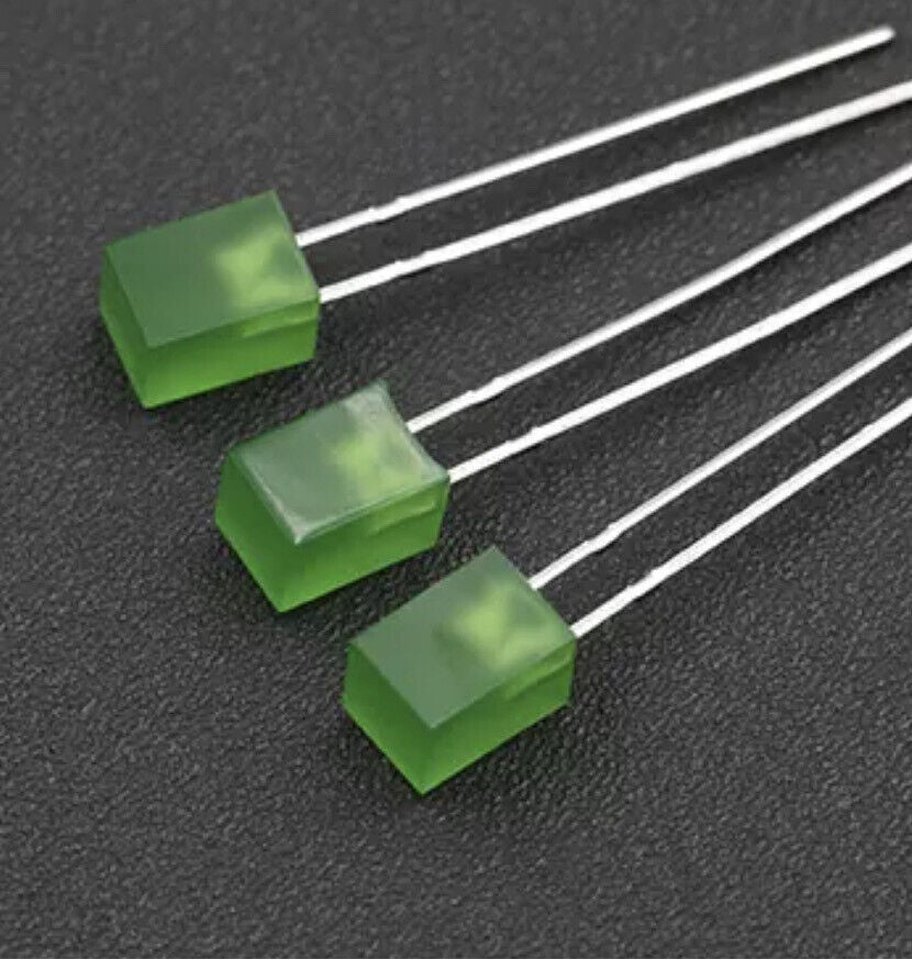 100pcs 5x5x7mm Diffused YELLOW-GREEN Resin Square Led Light Emitting Diode