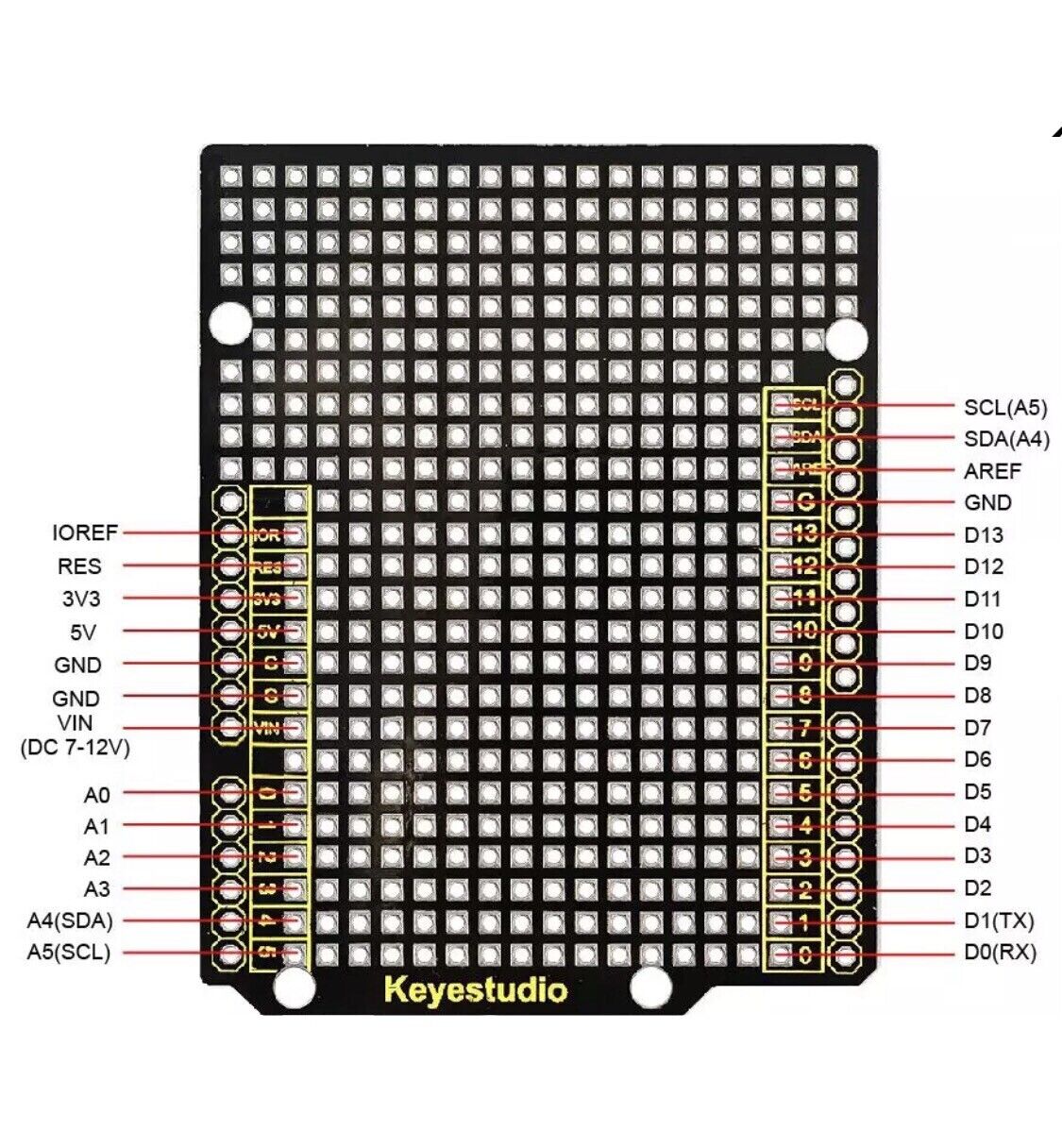 2PCS UNO Prototype PCB Keyestudio Breakout Board for Arduino DIY Projects