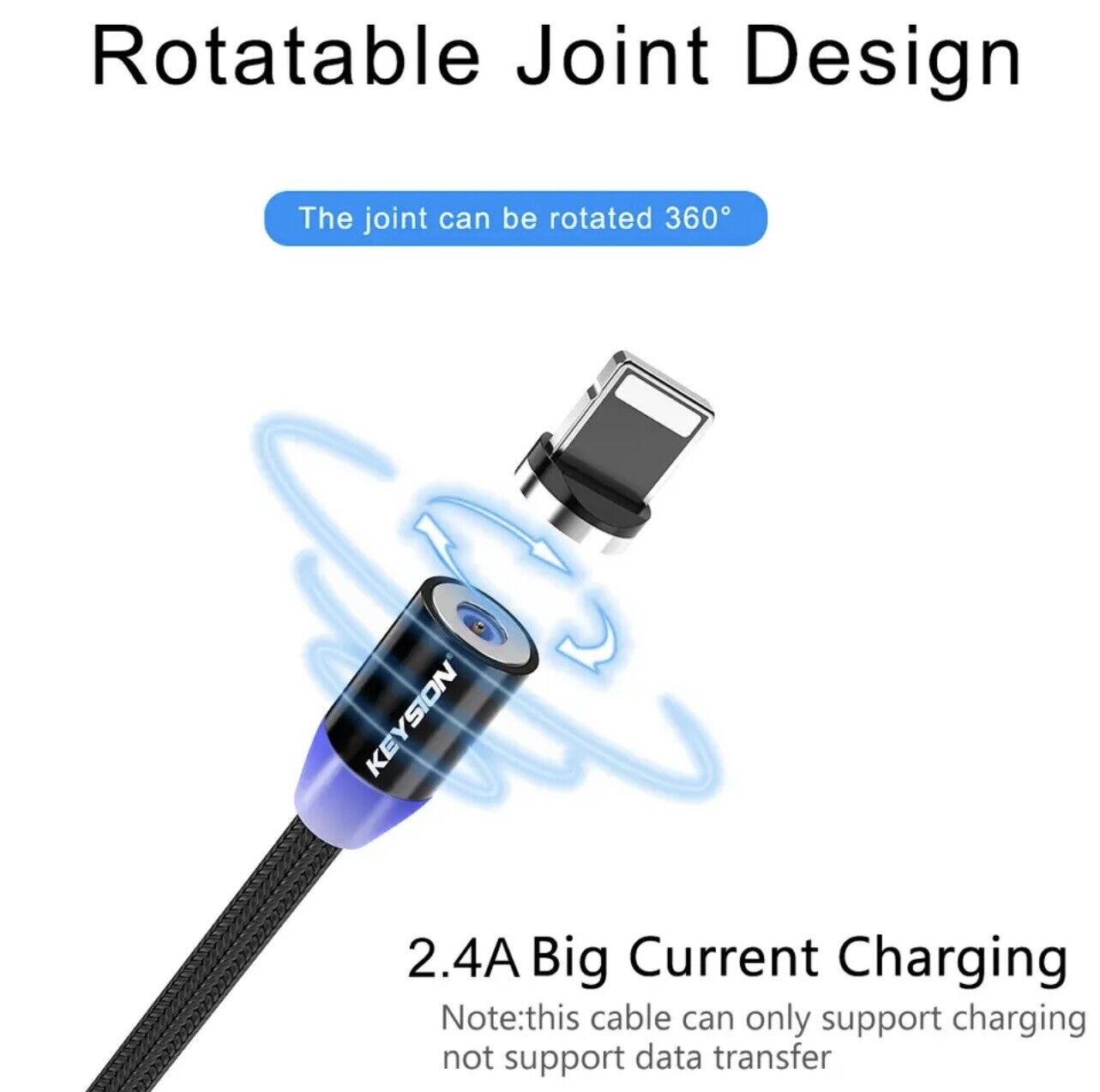 1 x Magnetic USB Type C Lightning Micro USB Charging iPhone Samsung 2 MTR 3A