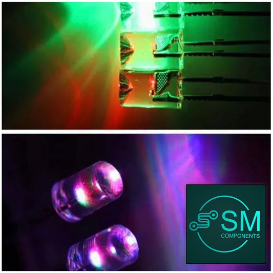 5mmLED Light Emitting Diode RGB SLOW flash 100pcs  F5 CLEAR Flat Concave