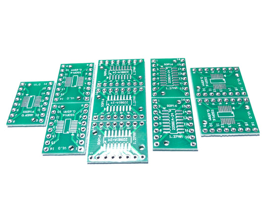 10PCS SOP16 1.27 & 0.65mm Adapter Board SSOP16 SOP16 to DIP16 Transfer Board DIP