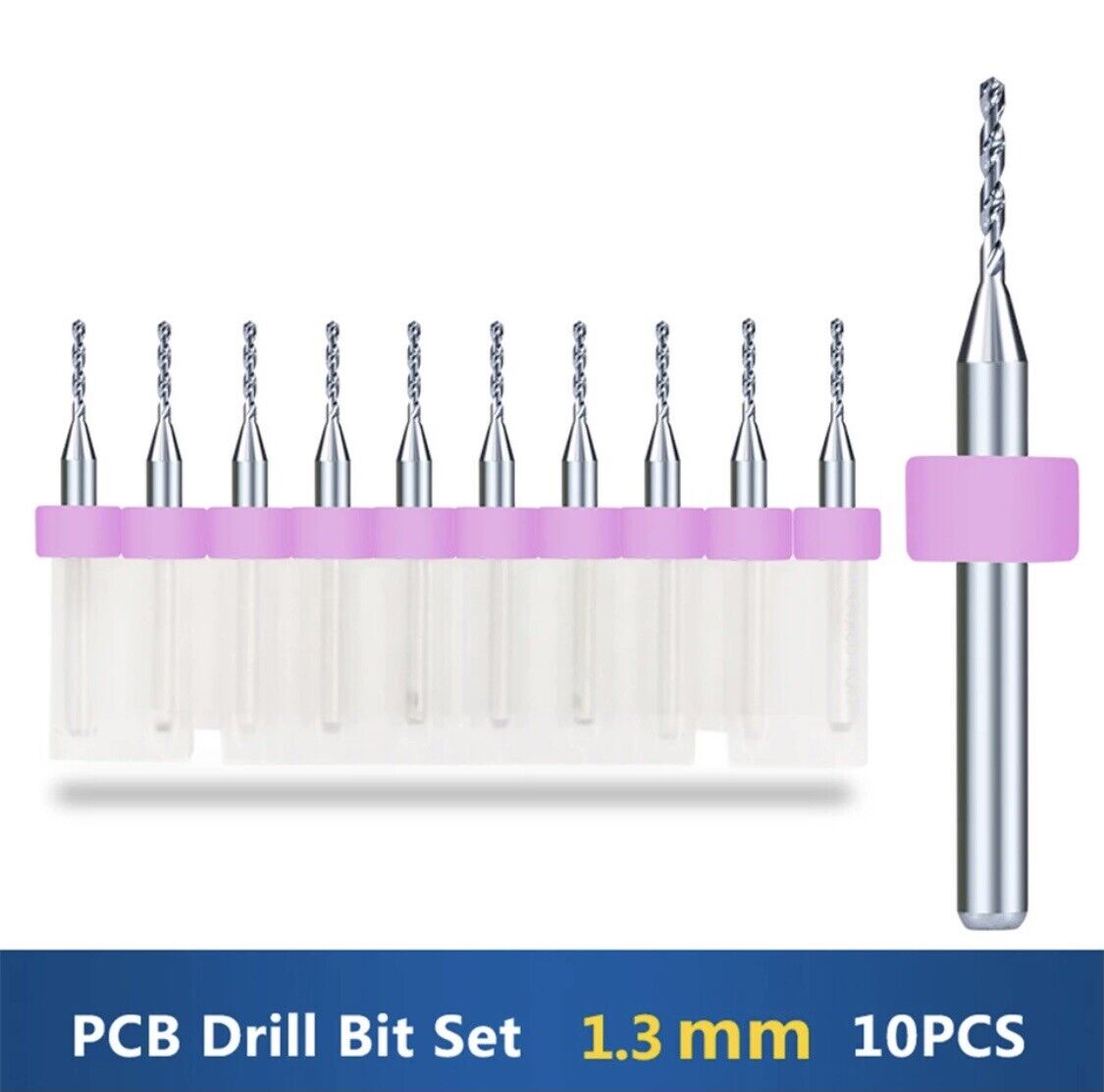 10Pcs 1.3mm PCB Print Circuit Board Carbide Mini Micro Drill Bit Set