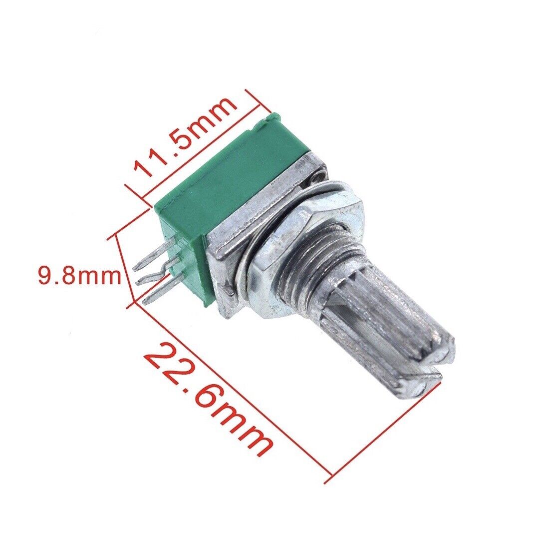 12pcs RK097N Linear Sealed Potentiometer 5K,10K,20K,50K,100K,500K 3pins 15mm Sft