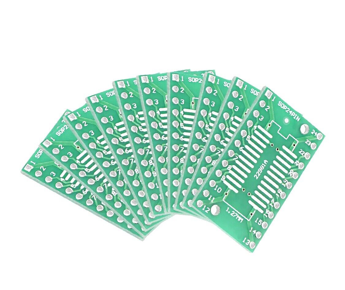 10PCS TSSOP-24 SSOP-24 SOP24 Pin Board SMD - DIP 24 Adapter Breakout Board PCB