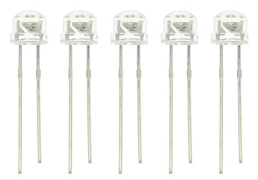 5mm LED Light Emitting Diode RGB FAST flash Straw Hat 100pcs Clear Top 7 Colour