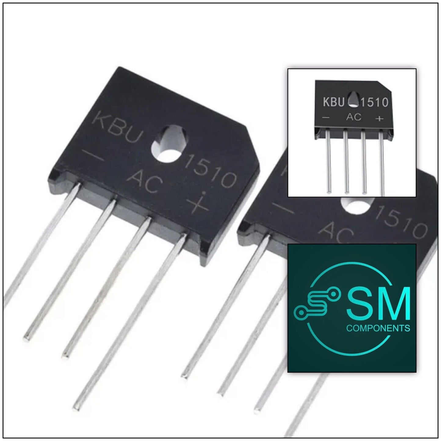 5PCS KBU1510 1000V 15A Full Wave Silicon Bridge Rectifier Electronics DIY (SIP4)