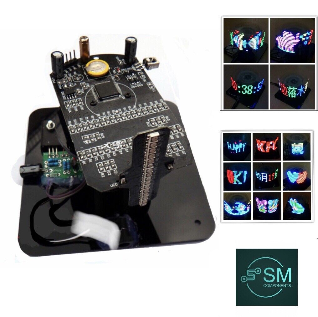 DIY RGB Electronic Rotating 16 RGB SMD LED Disc Kit POV Soldering Training Kit