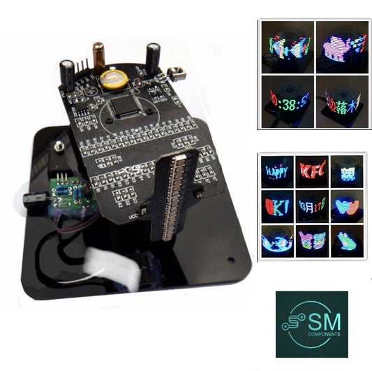 DIY RGB Electronic Rotating 16 RGB SMD LED Disc Kit POV Soldering Training Kit