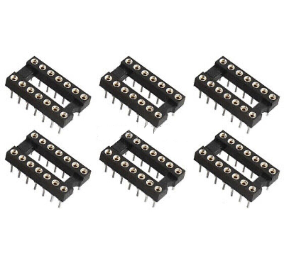 50Pc DIP Round IC Sockets Adaptor Solder Type Gold Plated 6-28 Pin + Wide Body