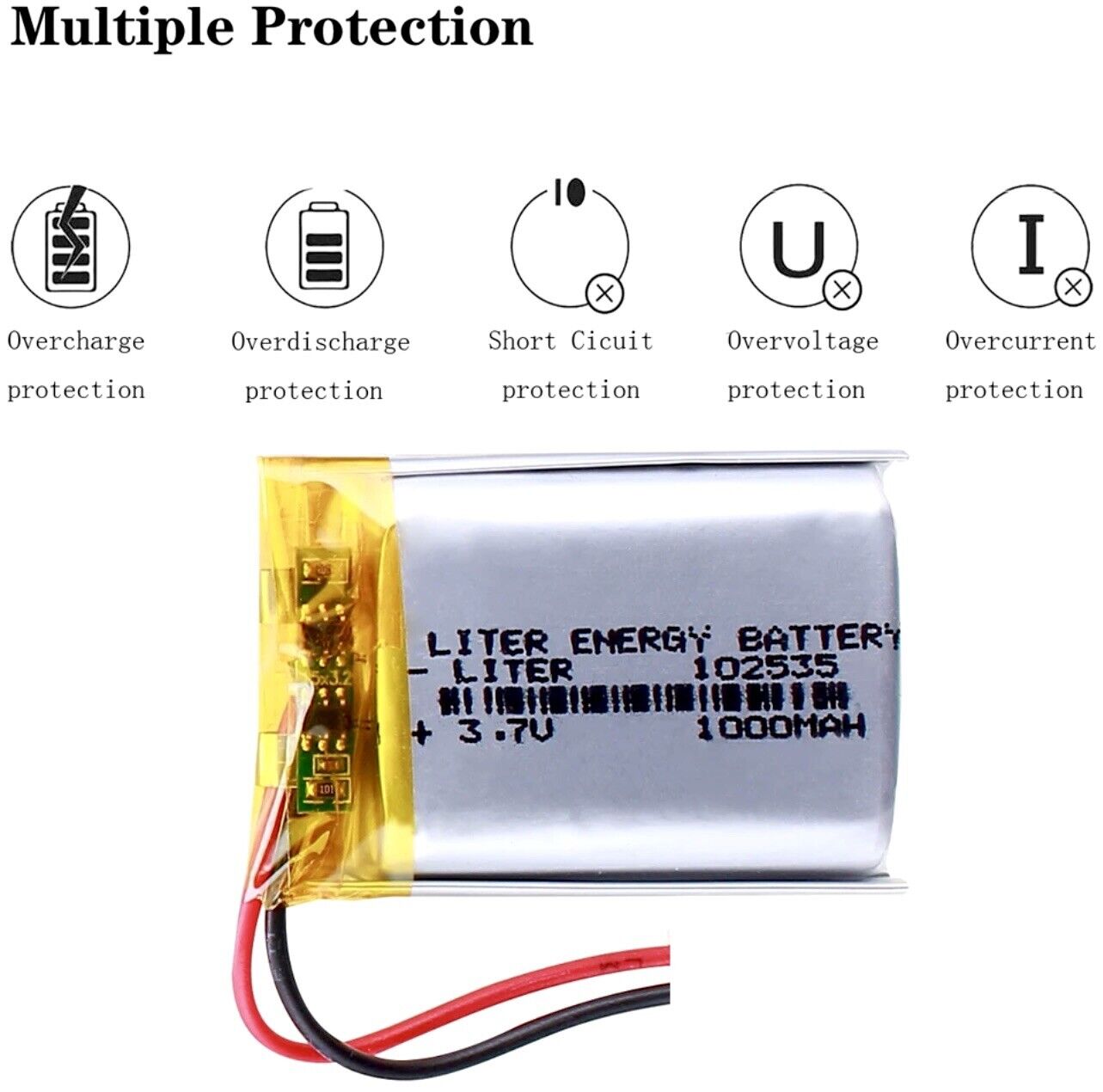 1 X Polymer Lithium Ion Battery LiPo 1000mAh 3.7V 102535 10x25x35 Inc Protection