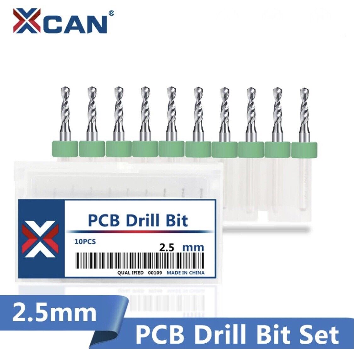 10Pcs 2.5mm PCB Print Circuit Board Tungsten Carbide Mini Micro Drill Bit Set