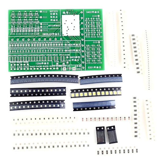 Soldering Practice SMD/SMT 0201 0402 0603 0805 SOT LEDS  DIY Kit Electronic PCB