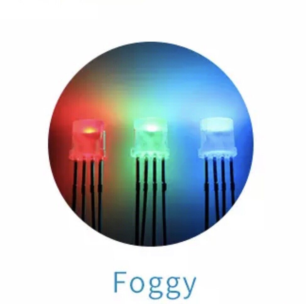 100pc 5mm LED 4pin RGB Red Green Blue Diffused Flat Top Tricolour Common Cathode