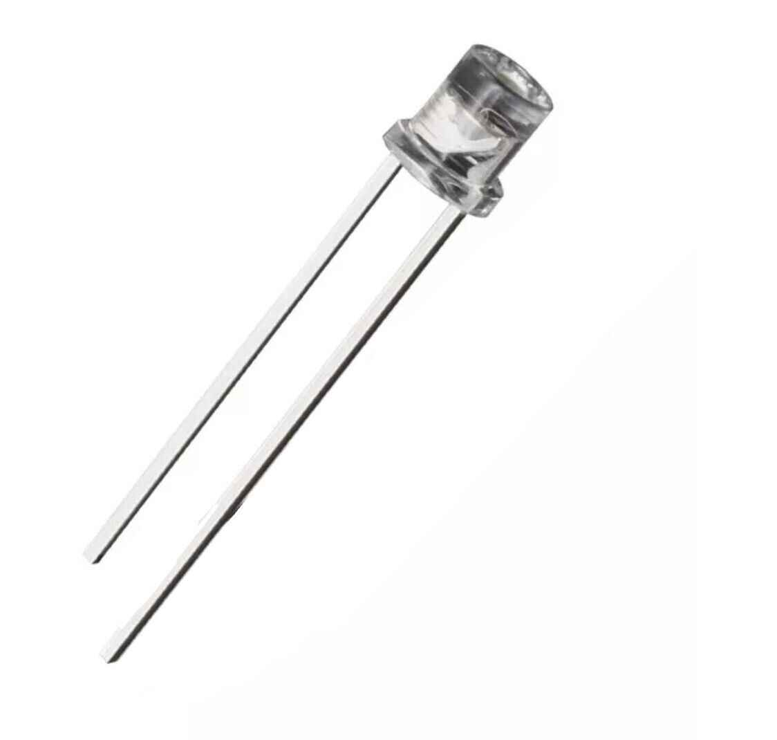 3mm Blue LED Light Emitting Led Diode Clear Flat Head LED, No Skirt, 465nm