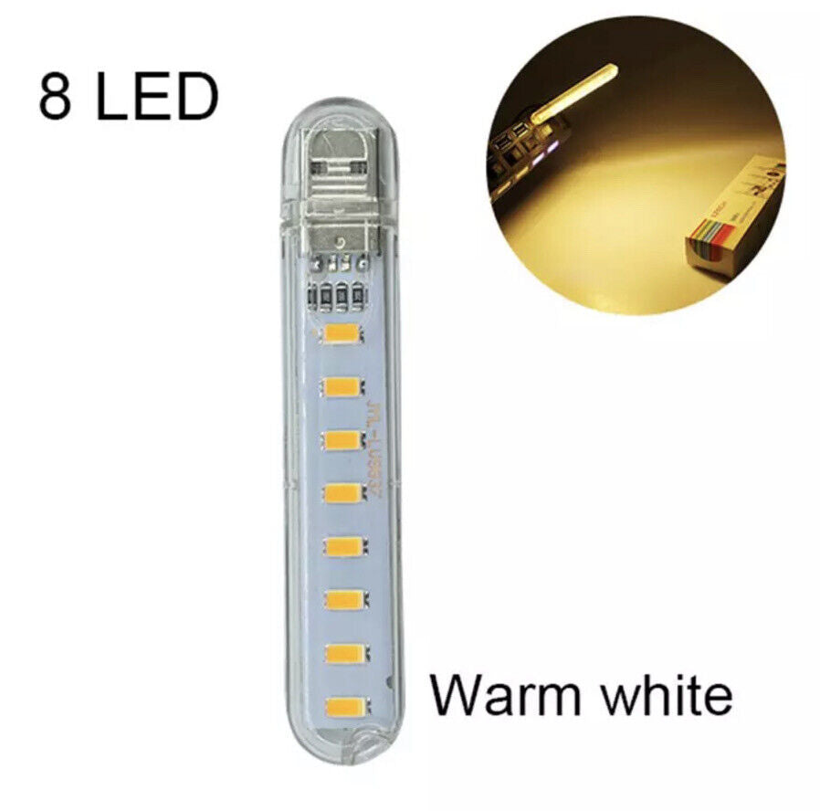 3 X USB emergency WARM WHITE LED Power Bank 8 Led LED Lamp Lighting Night Light