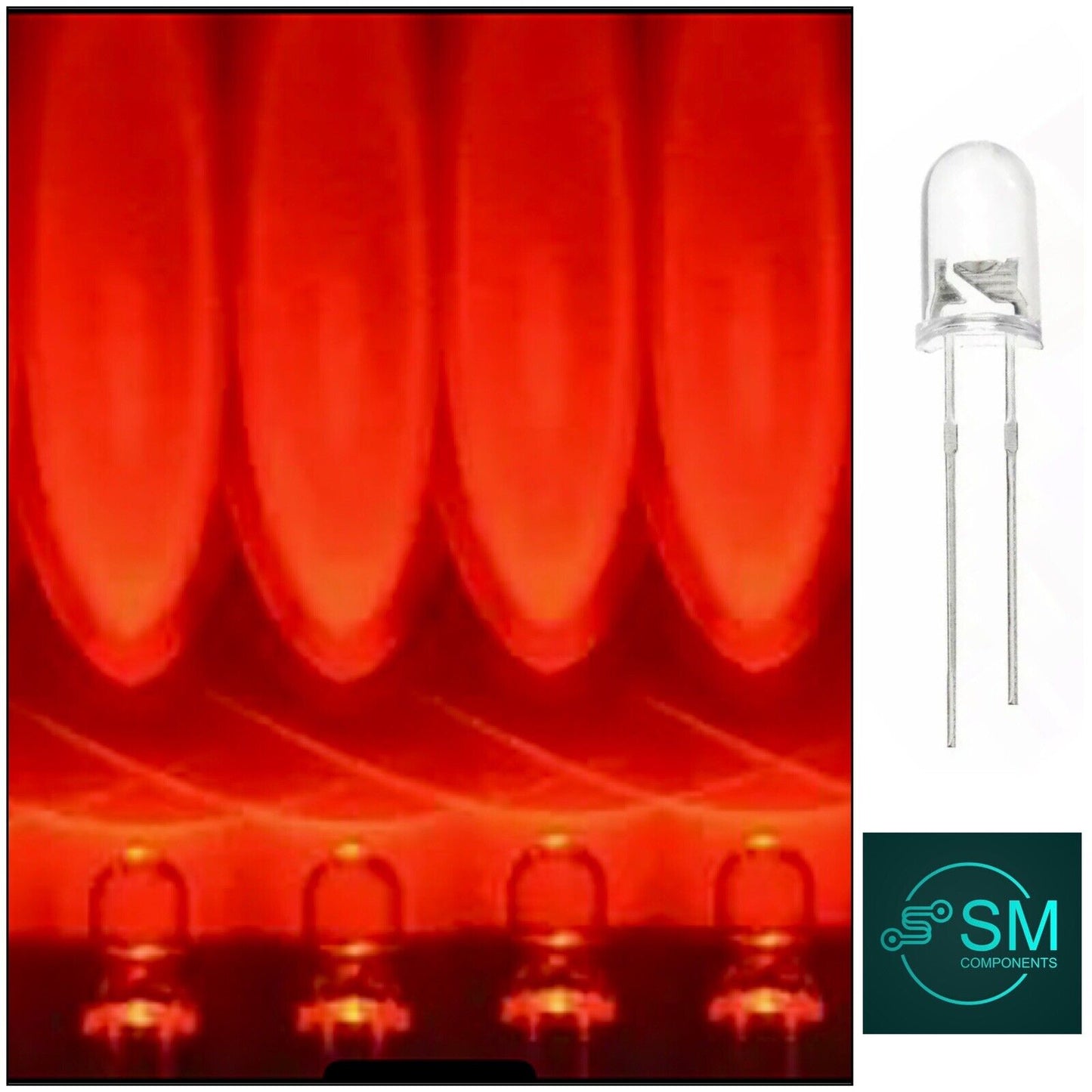 100pcs 5mm Flashing Blinking Red LED Light Emitting Diodes 1.5hz On Off