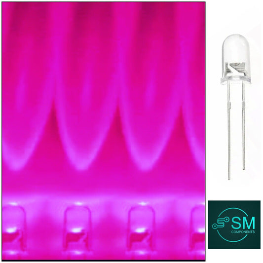 5MM F5 Pink Led Light Emitting Diode 100pcs Clear Top Round Head