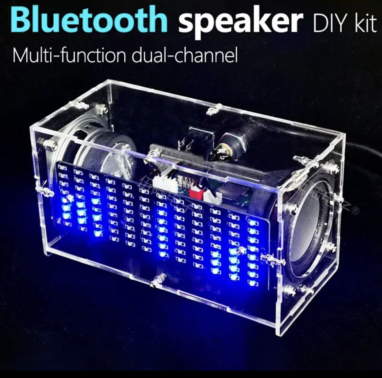 Wireless Bluetooth Speaker DIY Kit 2 Subwoofer Stereo Loudspeaker USB Spectrum