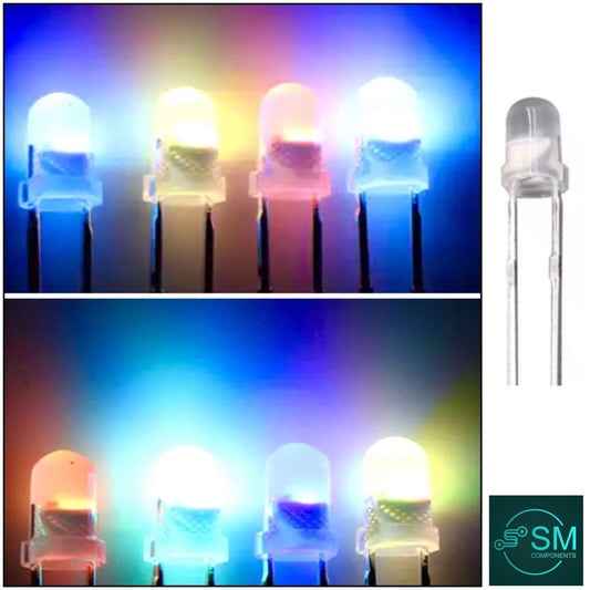 3mm LED Light Emitting Diode RGB Fast flash 100pcs Short Leg Diffused Round Top