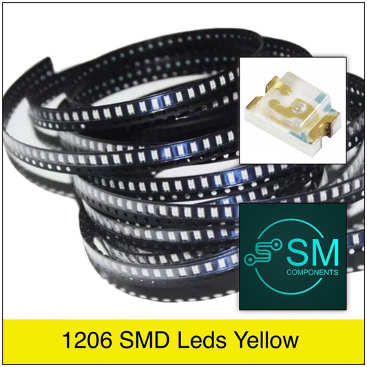 200pcs 1206 SMD YELLOW 589nm LED Electronics Components Light Emitting Diodes