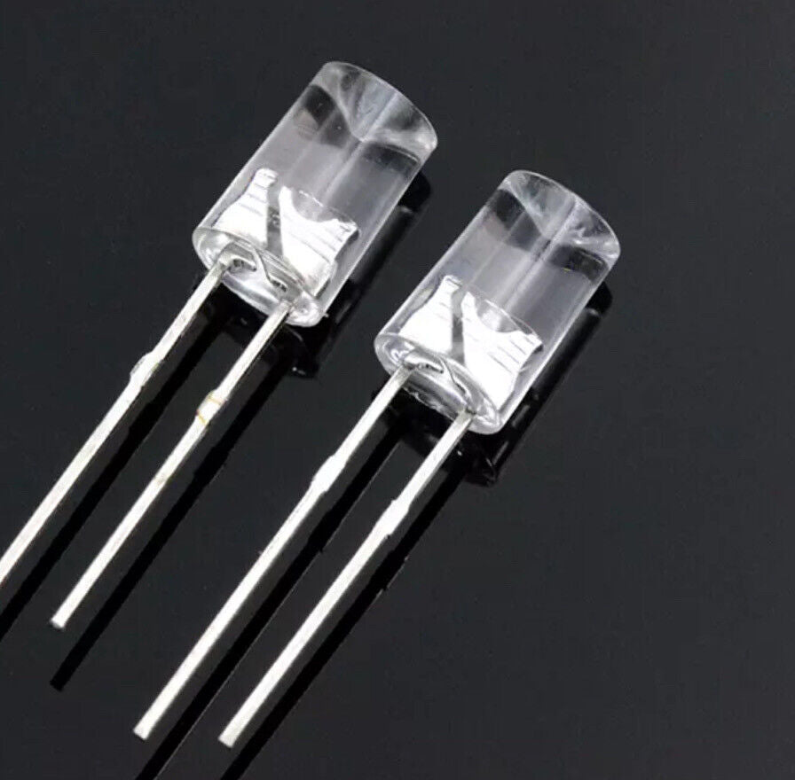 5mm Cool White Led Light Emitting Diode Flat Top Concave 100pcs Led Clear Top