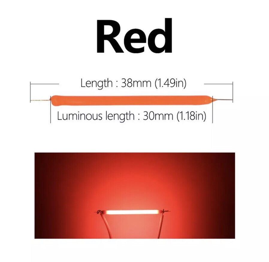 10Pcs DC 57V 10mA LED 40mm RED Silicone Filament Led Light Emitting Diodes