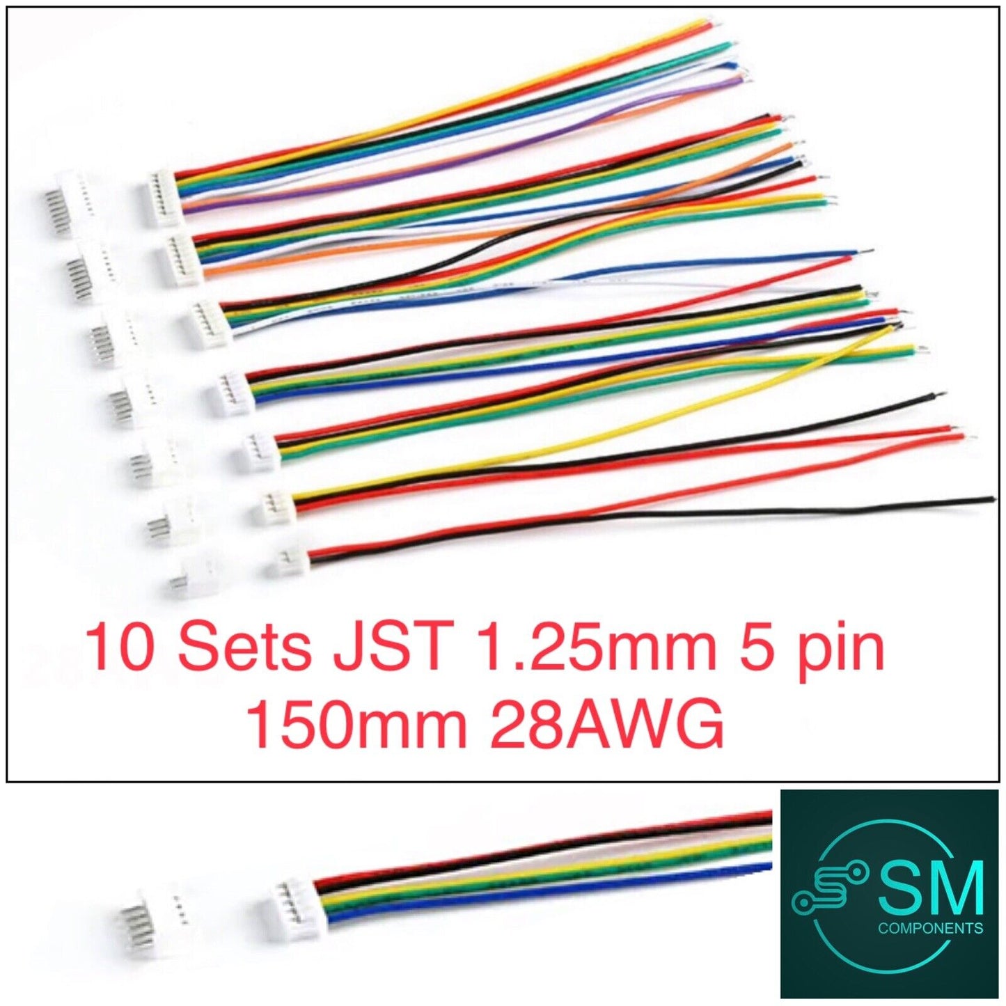 10 Sets 1.25mm JST 5 Pin Wired Micro Connector Quadcopter Electronic Drone 20PCS