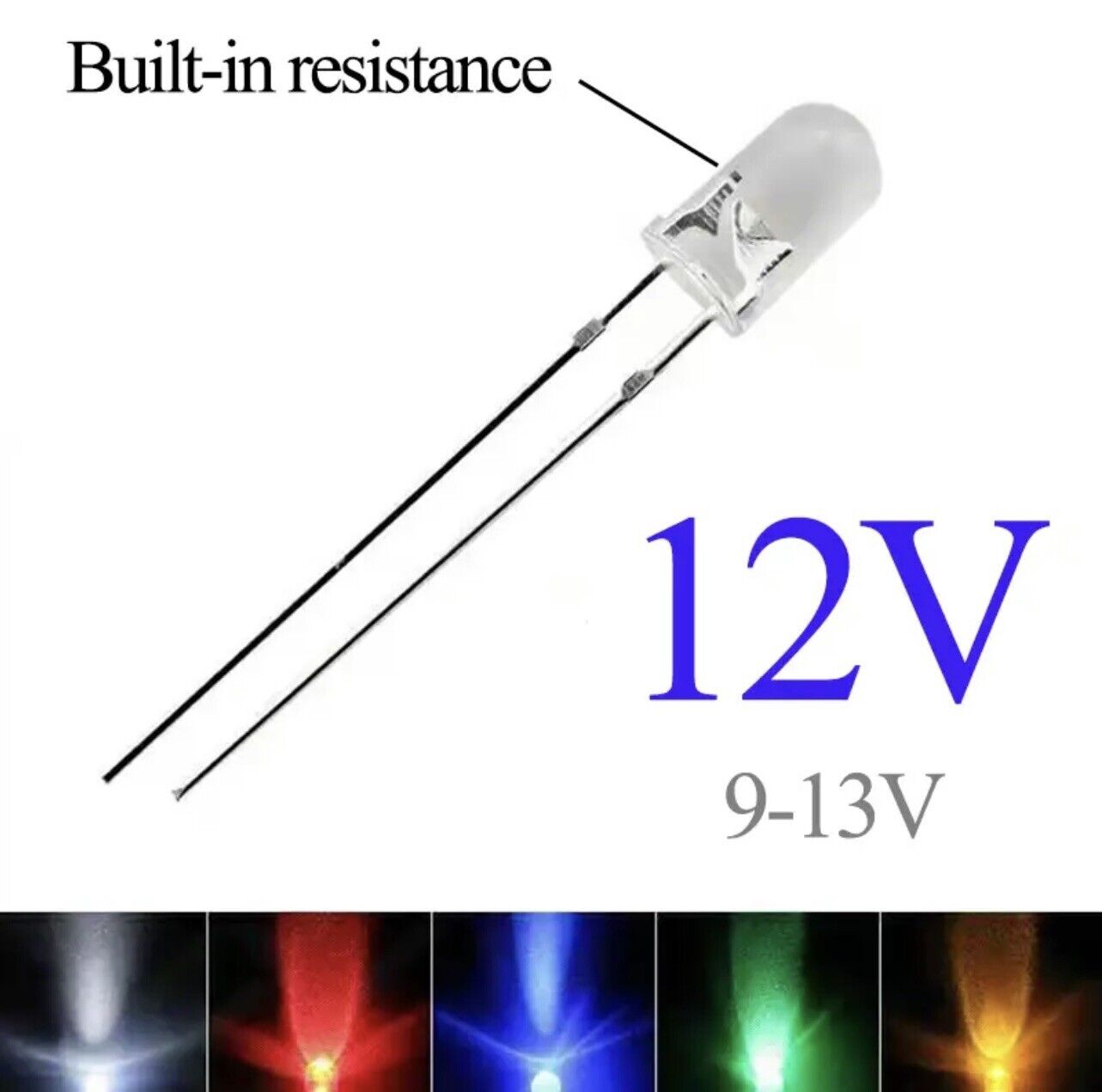 100pcs 3mm LEDS 4-12V leds Light Emitting Diodes Round Clear NO RESISTOR LED