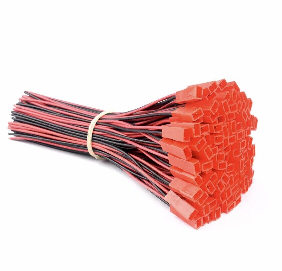 40PCS 180mm JST 2Pin Male Female Cable Connector 24AWG Wire Plug RC Battery