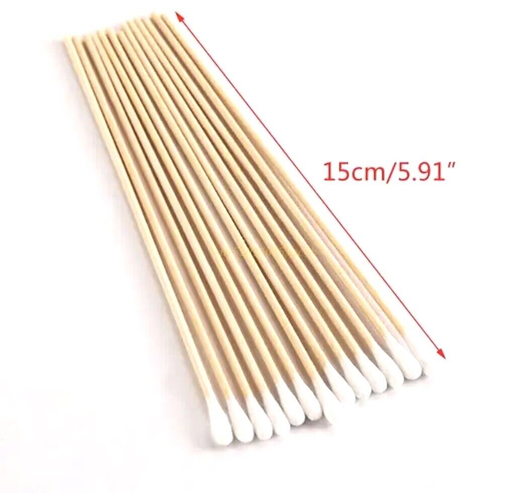 100PCS 150mm Clean Room Long Cotton Swab Sticks PCB Cleaning DIY Antistatic