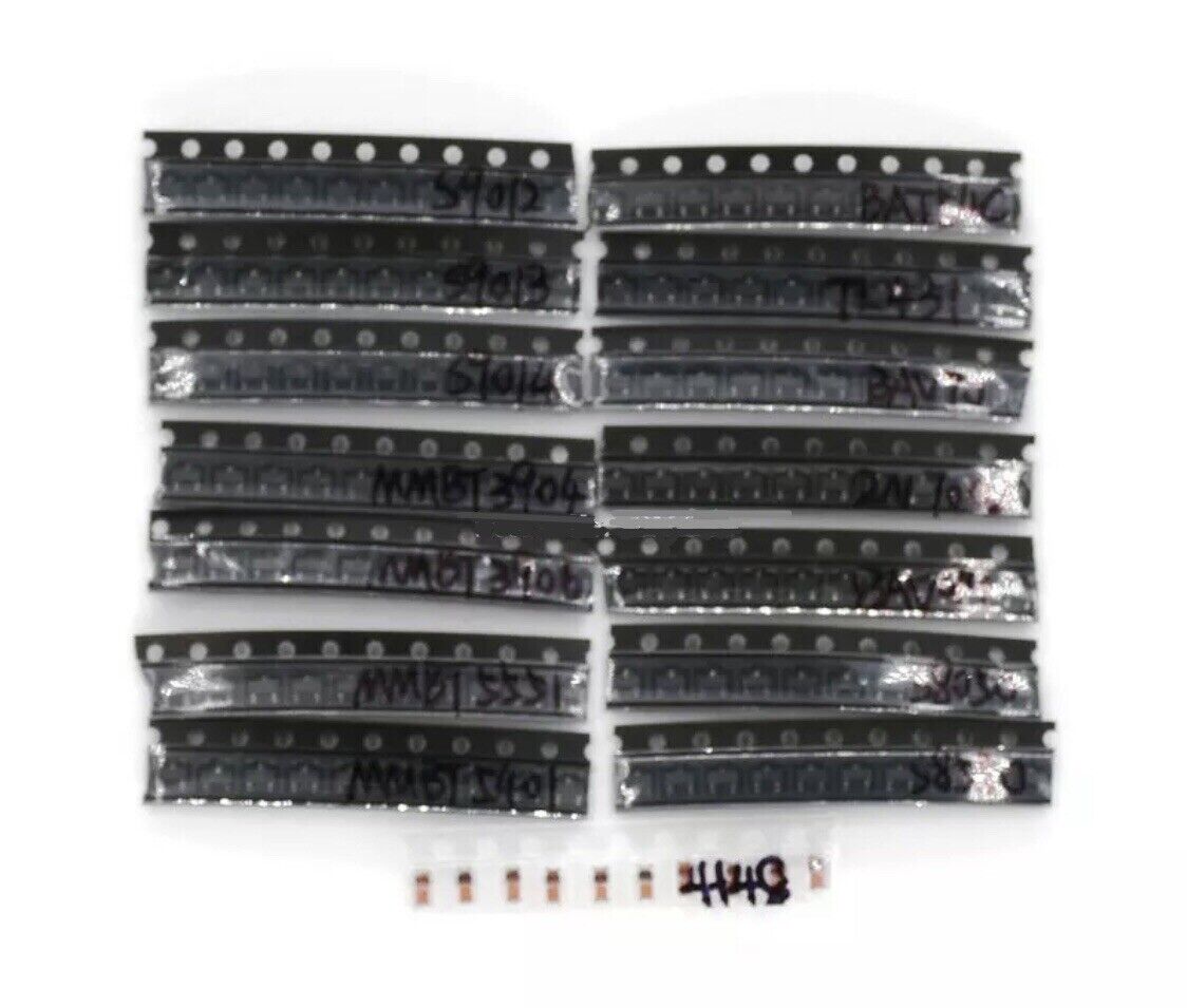 150PC SOT-23 SMD 15 Values Triode Transistors Assorted Kit SS8050 S9012-9014