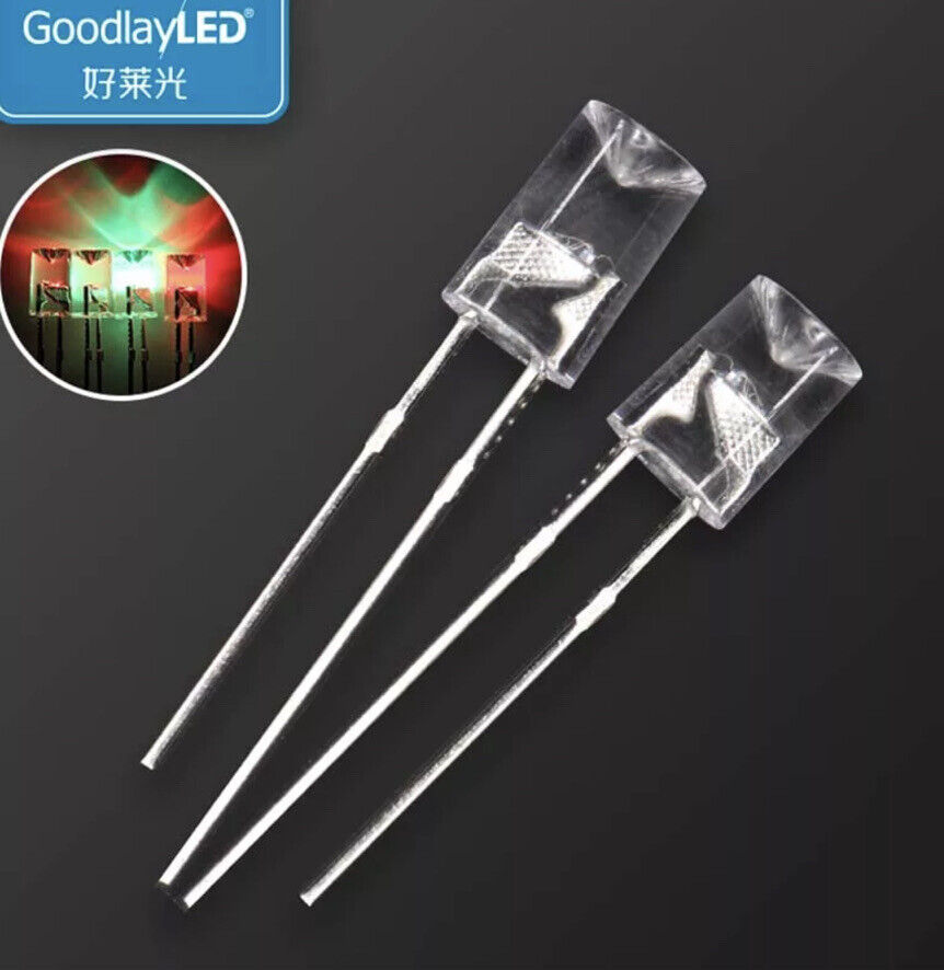 5mmLED Light Emitting Diode RGB SLOW flash 100pcs  F5 CLEAR Flat Concave