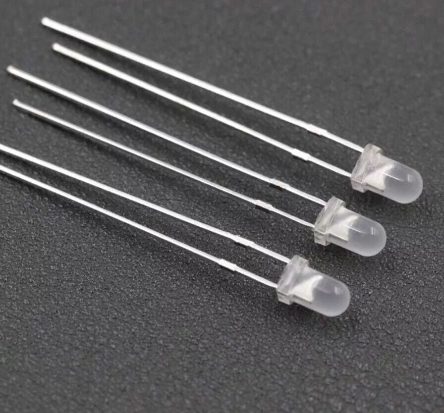 3mm Warm White Diffused Led Light Emitting Diode Round Top with Edge 100pcs Led