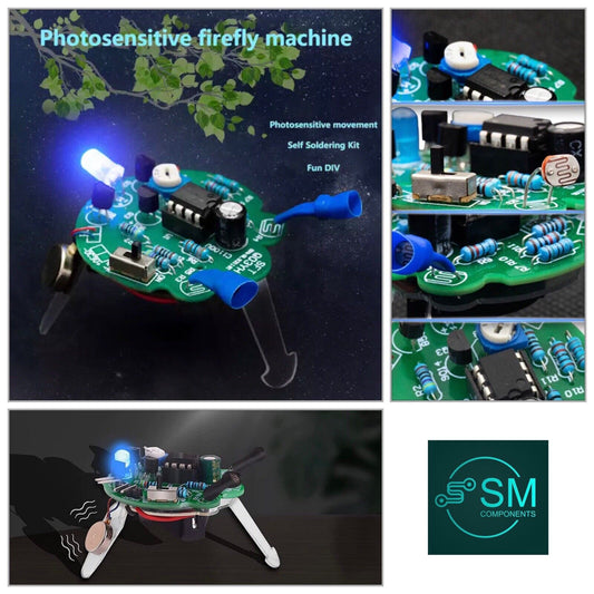 DIY Photosensitive Robot Firefly Kit LED Breathing Light Soldering Light Active