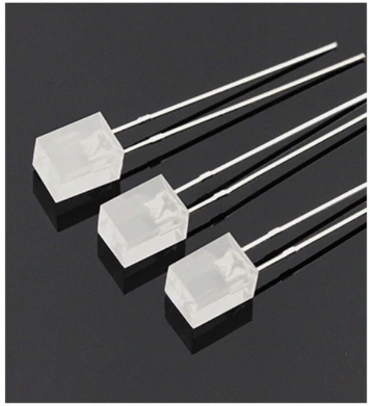 100pcs 5x5x7mm LEDS Diffused Resin Square COOL WHITE Led Light Emitting Diode