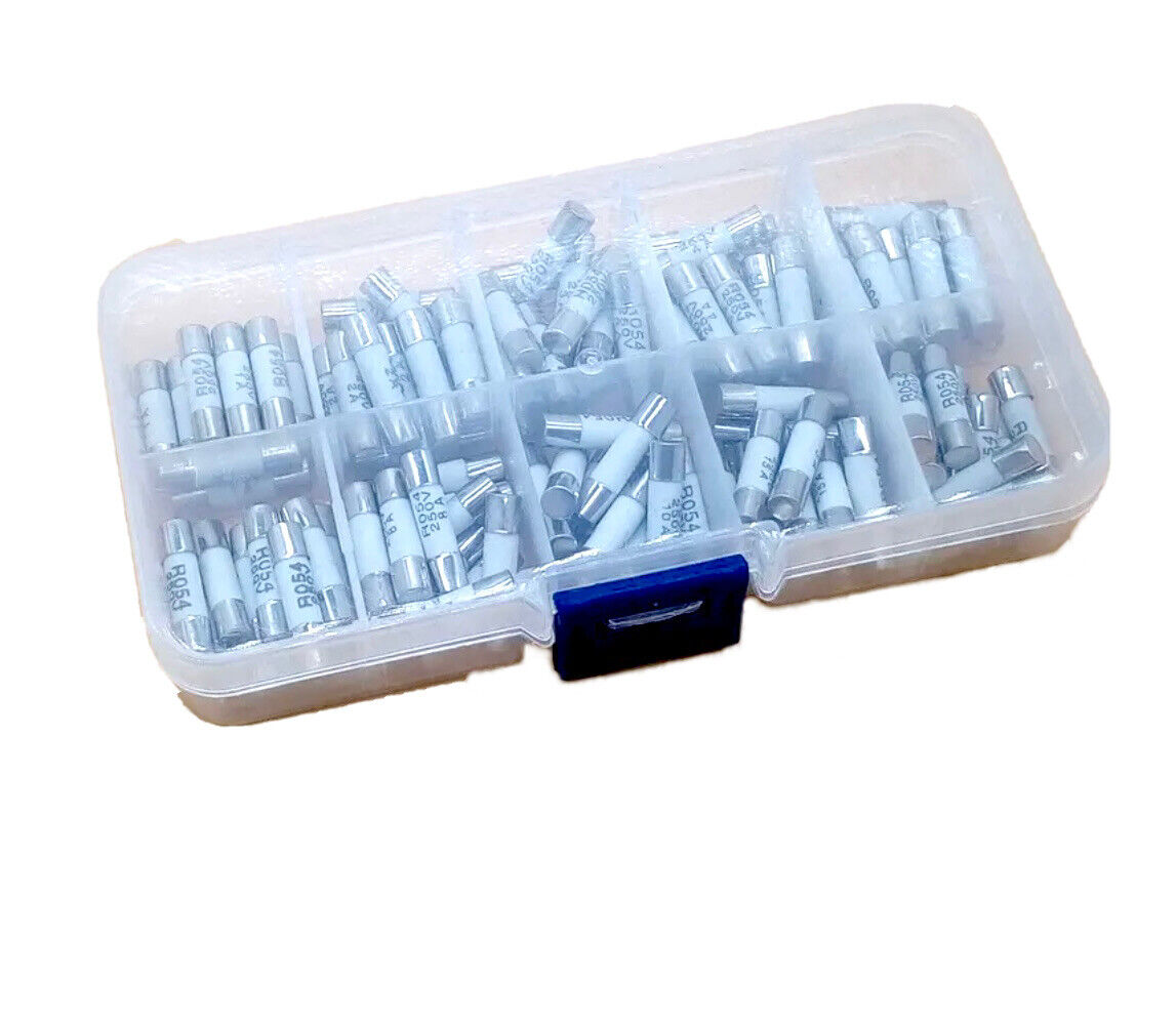 100PCS M205 5x20mm SLOW Blow Ceramic Fuses R054 250V 1~2~3~4~5~6~8~10~15~20A Kit