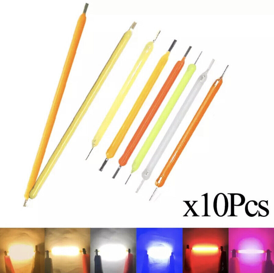 10Pcs DC 3V 100mA LED 40mm GREEN Silicone Filament Led Light Emitting Diodes