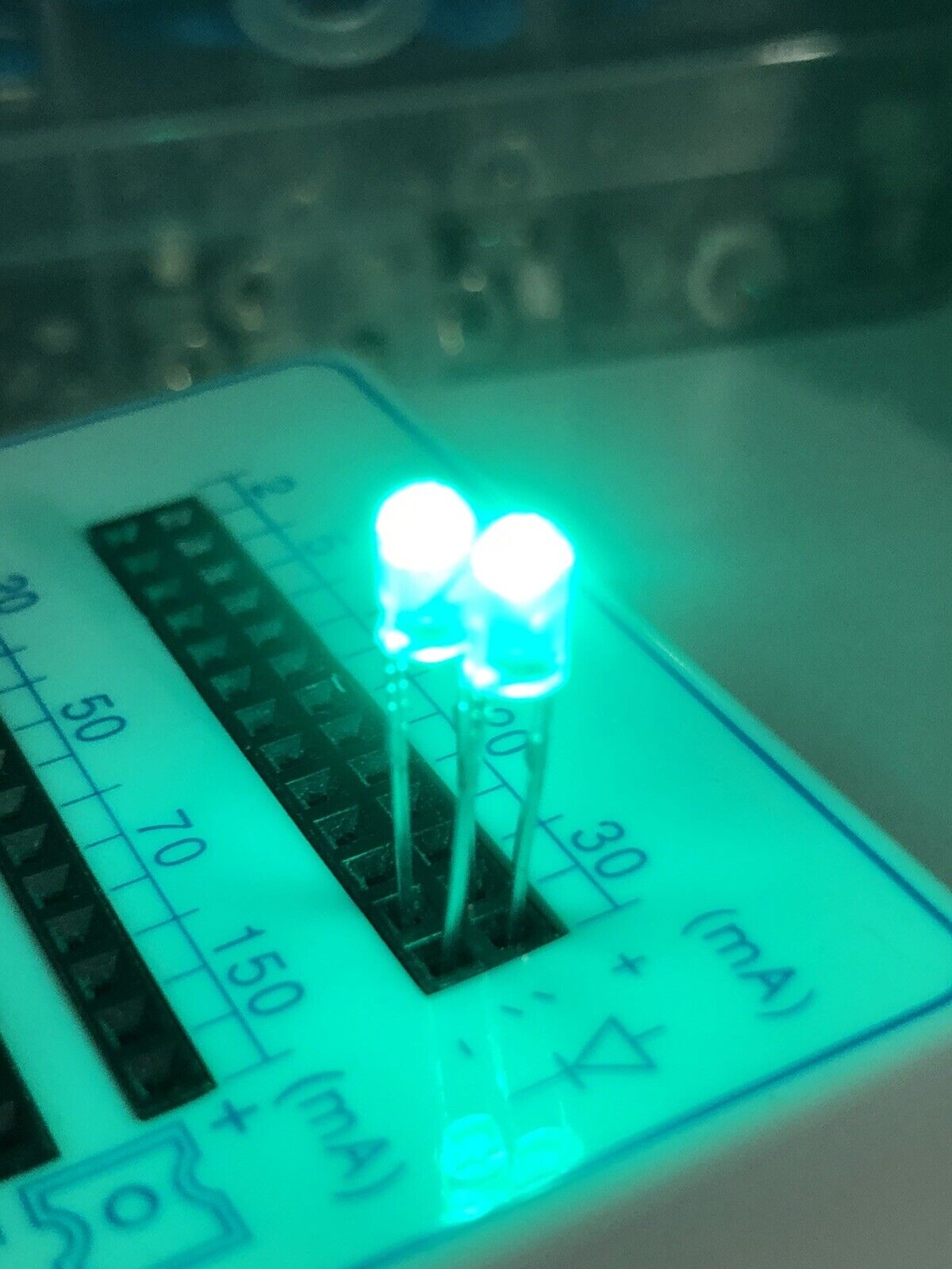 3mm Cyan LEDS Light Emitting Diode 500nm 100 Pcs Led Diode Round Head, No Skirt