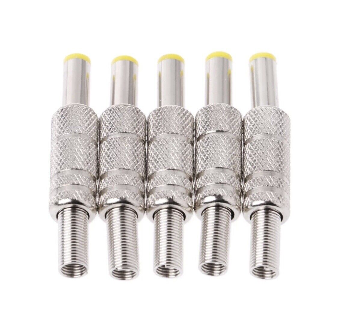 5PCS Quality DC Power Supply Jack Connectors 5.5mm X 2.1mm METAL Male Cable Jack