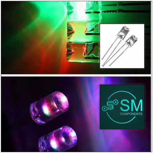 5mm RGB SLOW Concave LED Light Emitting Diode Slow flashing 100pcs F5 Clear Top