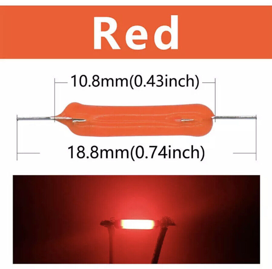 10Pc 3V LED 100mA 20mm RED Silicone Filament DIY Led Light Emitting Diodes