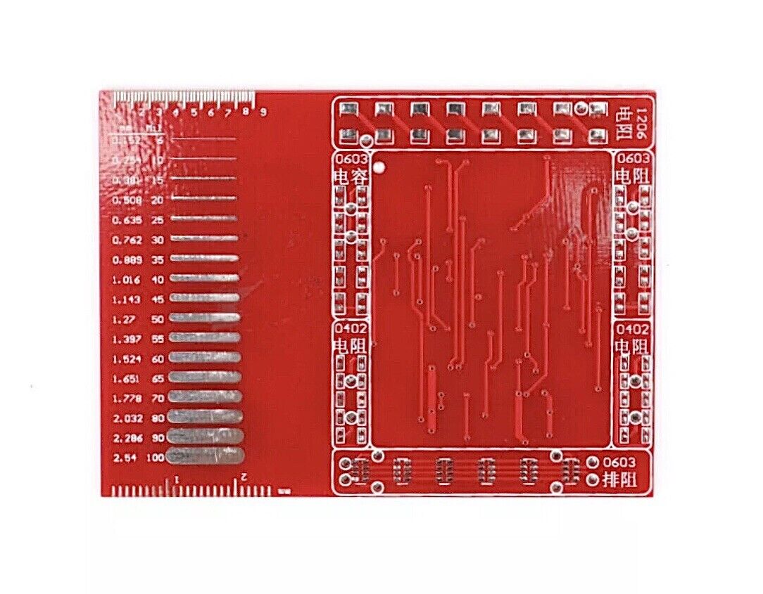 SMD/SMT PCB Component Soldering Practice Board Double Sided Diode, Resistor, Led