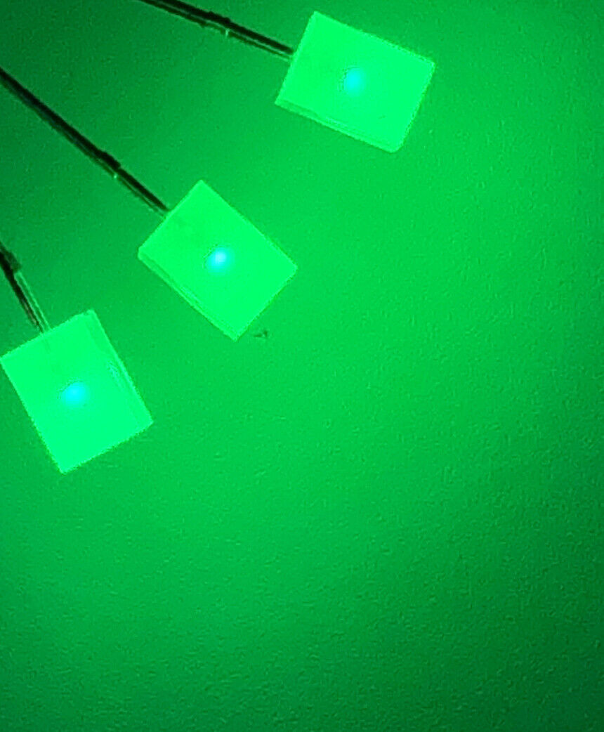 100pcs 5x5x7mm Diffused Resin Green Square Led Light Emitting Diode