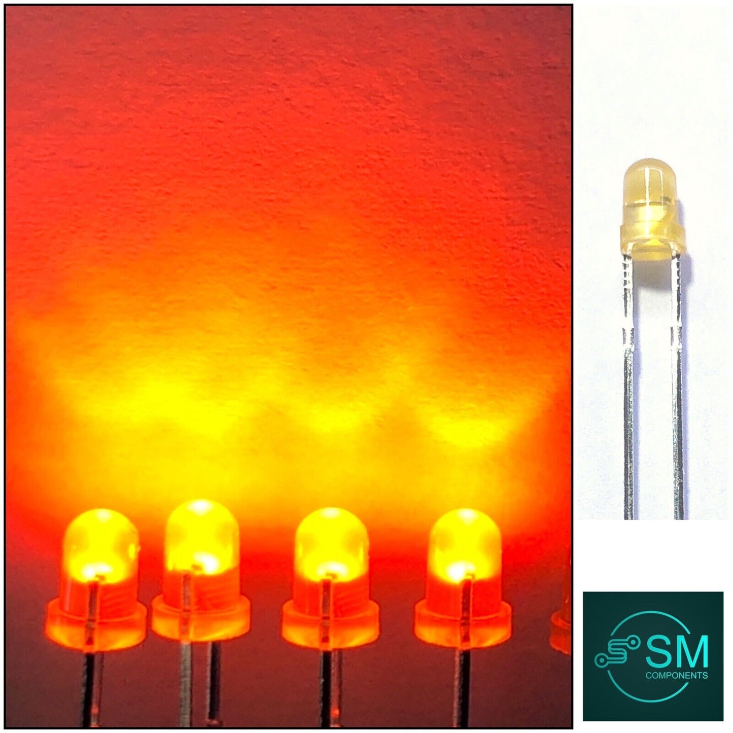 100pcs 3mm Flashing Blinking Orange Diffused LED Light Emitting Diodes 1.5hz DIY