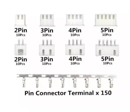 230pcs XH2.54 Crimp Kit 2/3/4/5Pin 1/10”Pitch Terminal Header Replenishment Kit