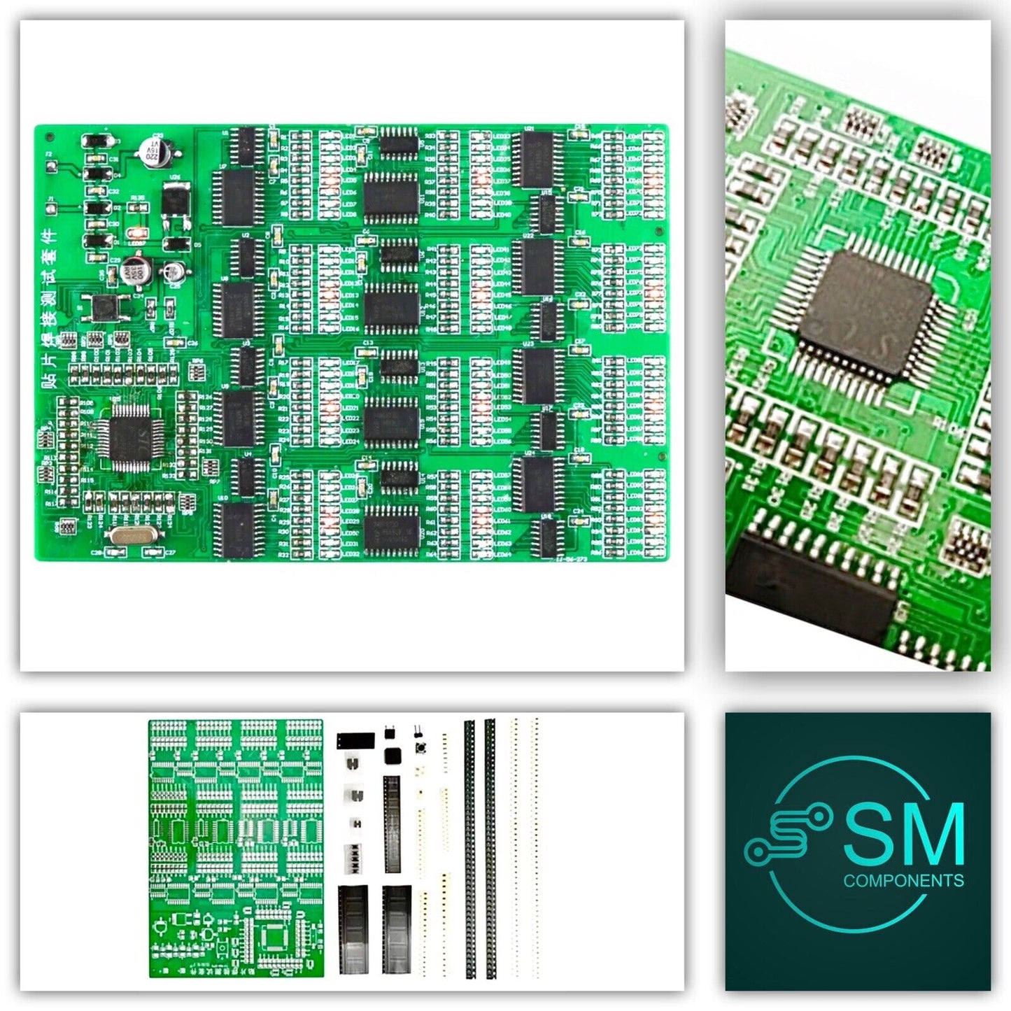 SMD-SMT Soldering Practice Board Huge Component Count LED DIY Kit Electronic PCB