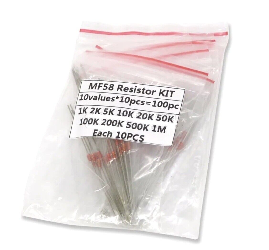 100pcs MF58 NTC Precision Thermistor Resistor Kit 10 Values 1KΩ-1MΩ 10 Each 5%+-