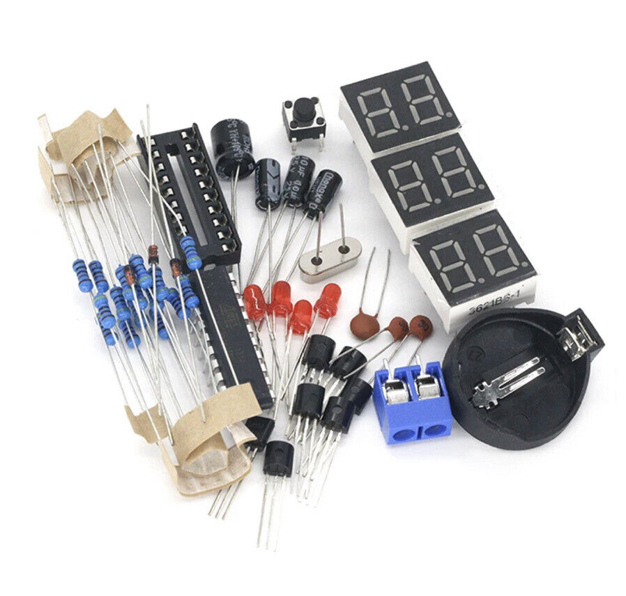 DIY Kit Electronic Digital Clock AT89C2051  Tube LED Display Beginners Training