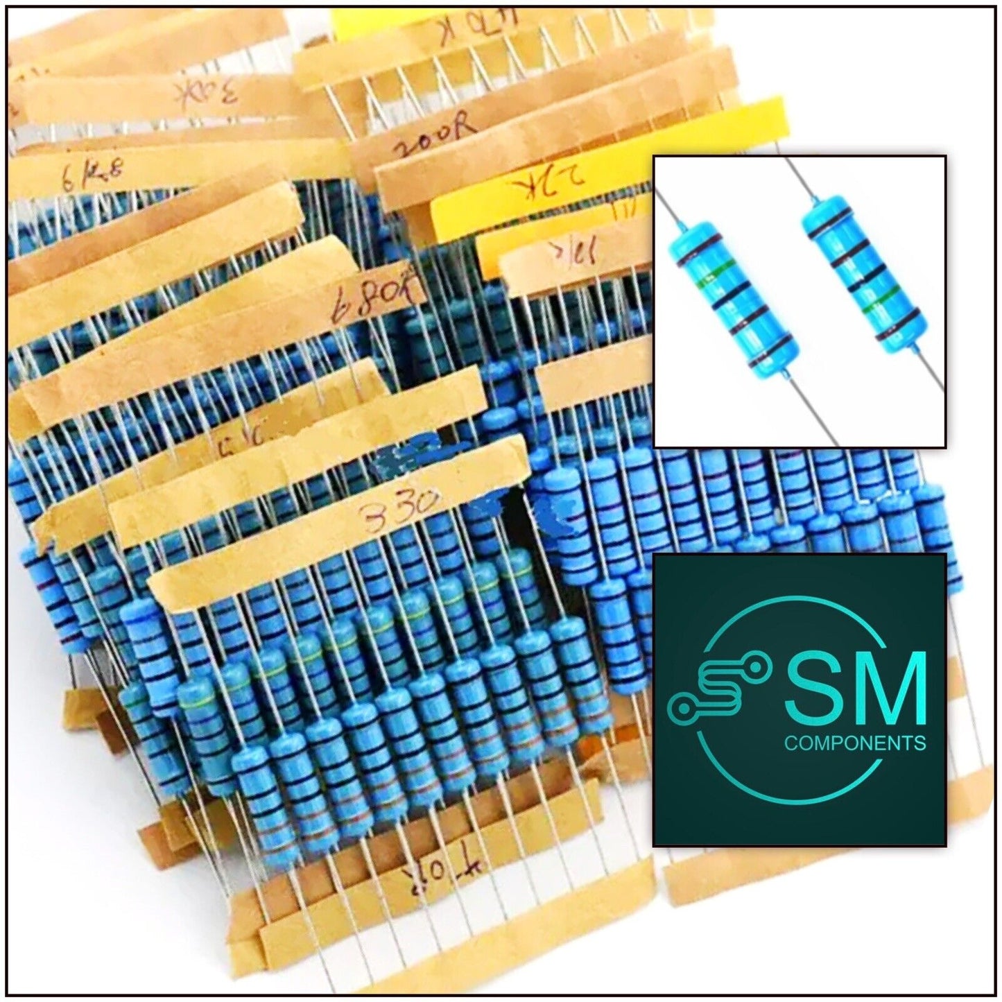 560PCS 2W 2 Watt Metal Film Resistor Axial Leads 0.22 Ω - 1M Ω ±1% Tolerance DIY