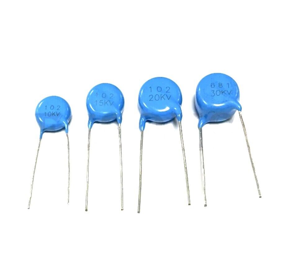 5PCS High Voltage Blue Ceramic Disc Capacitors 15KV-30KV 15pF-1nF DIY HV Supply